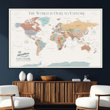 69180591-SEG-FC-51X34_Oversize_Oversize-Personalized World Map Wall Art – Rustic Vintage Adventure Travel Map with Custom Family Names, Unique Wall Decor for Couples,