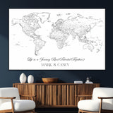 43438578-SEG-FC-51X34_Oversize_Oversize-Personalized World Map Wall Art – Black and White Minimal Travel Map with Custom Names, Elegant Wall Decor for Couples, Wedding or
