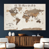 14140137-SEG-FC-51X34_Oversize_Oversize-Personalized World Map Wall Art – Vintage Nautical Adventure Map with Ships and Compass, Rustic Sepia Tones for Travel Lovers and