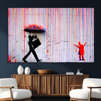 69505-MGV-CV-36X24-Graffiti Girl Wall Art Canvas Print, Framed Urban Contrast Art Picture Print, Vibrant Graffiti Perfect Urban Pop Decor Artwork