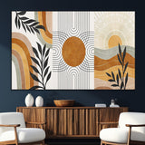 32359-SEG-FC-51X34_Oversize_Oversize-Modern Sun Wall Art Canvas Print, Framed Retro Horizon Art Picture Print, Sunburst Design Perfect Mid Century Boho Decor Artwork