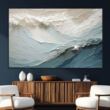 53646-MGV-CV-36X24-Ocean Wave Wall Art Canvas Print, Framed Textured Seascape Art Picture Print, Modern Ocean Perfect Minimal Coastal 2/2 Decor