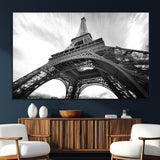 40006-SEG-FC-51X34_Oversize_Oversize-Eiffel Tower Wall Art – Black and White Architectural Photo Print, Paris Inspired Decor for Bedroom, Office, Studio or Modern
