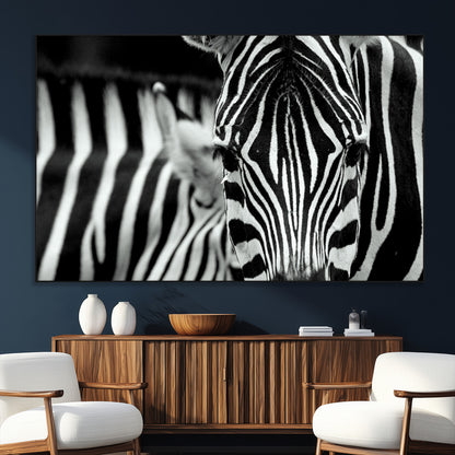 43631-SEG-FC-51X34_Oversize_Oversize-Black and White Zebra Wall Art – Modern Animal Print Canvas Artwork for Living Room, Bedroom, or Office Decor