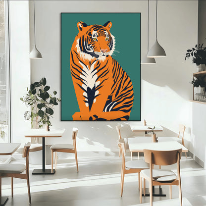 73620-MGV-CV-24X36-Tiger Wall Art – Bold Wildlife Canvas Print of Majestic Jungle Cat, Modern Animal Home Decor for Bedroom, Office, Living Room or