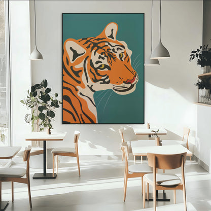 94447-MGV-CV-24X36-Tiger Portrait Wall Art – Bold Wildlife Canvas Print of Fierce Jungle Cat Face, Modern Animal Home Decor for Living Room, Office