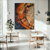 33751185-MGV-CV-24X36-Tree Rings Wall Art Canvas Print, Framed Wood Detail Art Picture Print, Rustic Texture Perfect Rustic Warm Decor Artwork