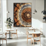 28233914-MGV-CV-24X36-Tree Rings Wall Art Canvas Print, Framed Wood Texture Art Picture Print, Rustic Pattern Perfect Rustic Organic Decor Artwork