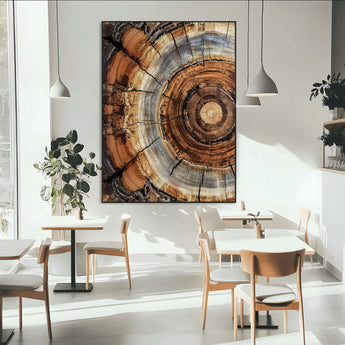 28233914-MGV-CV-24X36-Tree Rings Wall Art Canvas Print, Framed Wood Texture Art Picture Print, Rustic Pattern Perfect Rustic Organic Decor Artwork