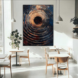 77401573-MGV-CV-24X36-Textured Spiral Wall Art Canvas Print, Framed Abstract Void Art Picture Print, Wooden Vortex Perfect Modern Industrial Decor