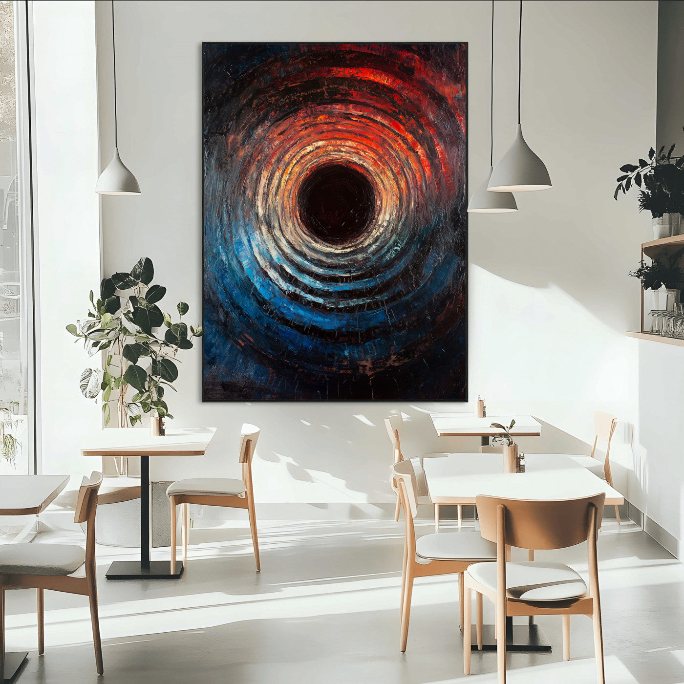 41597467-MGV-CV-24X36-Wood Vortex Wall Art Canvas Print, Framed Abstract Swirl Art Picture Print, Wood Tree Texture Perfect Modern Decor Artwork