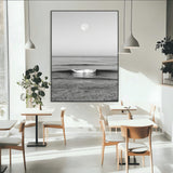 96234442-SEG-FC-51X34_Oversize-Black White Ocean Scene Wall Art Canvas Print, Framed Full Moon Over Sea Art Picture Print, Tranquil Coastal Canvas Perfect