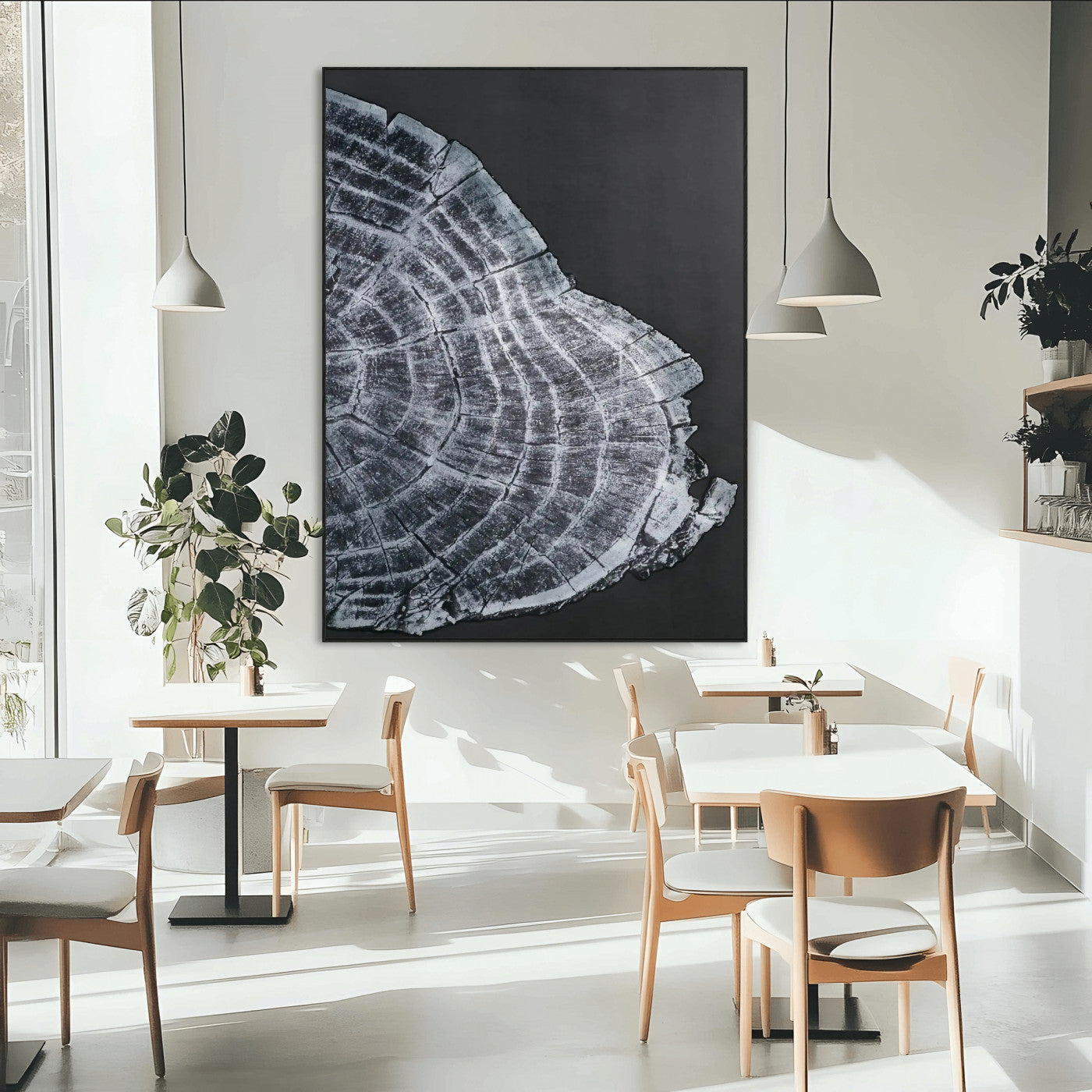 34094020-MGV-CV-24X36-Tree Ring Canvas Wall Art Canvas Print, Framed Modern Rustic Decor Art Picture Print, Botanical Tree Ring Perfect Modern Rustic