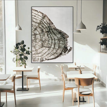 57798204-MGV-CV-24X36-Botanical Tree Ring Wall Art Canvas Print, Framed Earth Tones Art Picture Print, Tree Ring Canvas Perfect Scandinavian Minimalist