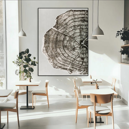 11167473-MGV-CV-24X36-Rustic Wall Decor Wall Art Canvas Print, Framed Modern Lodge Style Art Picture Print, Neutral Wood Slice Perfect Scandinavian