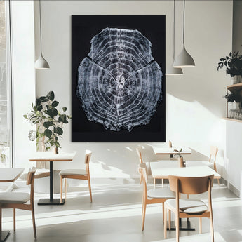 67859667-MGV-CV-24X36-Tree Ring Wall Art Wall Art Canvas Print, Framed Wood Slice Canvas Art Picture Print, Monochrome Nature Decor Perfect Modern