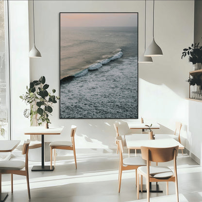 88999168-MGV-CV-24X36-Ocean Waves Wall Art Canvas Print, Framed Coastal Serenity Art Picture Print, Relaxing Ocean Perfect Modern Coastal Decor Artwork