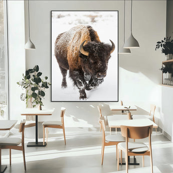 19448944-MGV-CV-24X36-Winter Wilderness Wall Art Canvas Print, Framed Brown Tones Art Picture Print, Nature Close-Up Perfect Rustic Lodge Decor Decor