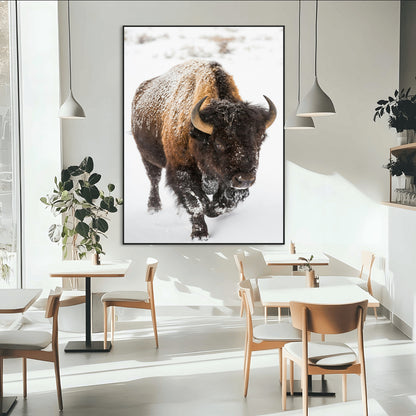 19448944-MGV-CV-24X36-Winter Wilderness Wall Art Canvas Print, Framed Brown Tones Art Picture Print, Nature Close-Up Perfect Rustic Lodge Decor Decor