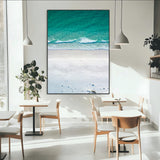 26150405-MGV-CV-24X36-Soft Waves Wall Art Canvas Print, Framed Seaside Escape Art Picture Print, Minimalist Beach Aesthetic Perfect Coastal Minimalist