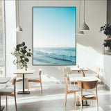 20189712-MGV-CV-24X36-Minimalist Ocean Wall Art Canvas Print, Framed Calm Seascape Art Picture Print, Soft Blue Tones Perfect Coastal Minimalist Decor