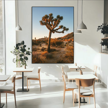 96503558-MGV-CV-24X36-Joshua Tree Wall Art Canvas Print, Framed Desert Sunset Art Picture Print, Golden Hour Light Perfect Southwestern Boho Decor