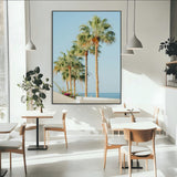 46777020-MGV-CV-24X36-Palm Tree Wall Art – Coastal Canvas Print with Tall Palms and Blue Sky, Minimal Tropical Photography, Relaxing Beach Decor for