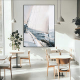 95552990-MGV-CV-24X36-Nautical Sailing Wall Art – Sailboat with White Sails and Ocean Waves, Coastal Photography Print, Seaside Decor for Beach House &