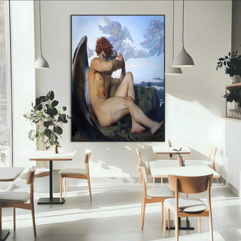 99738-MGV-CV-24X36-Fallen Angel Wall Art Canvas Print, Framed Classical Nude Art Picture Print, Renaissance Style Perfect Classical Moody Decor