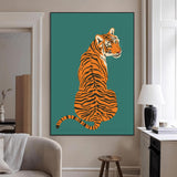 12468-MGV-CV-24X36-Tiger Wall Art – Modern Jungle Cat Canvas Print, Bold Wildlife Animal Decor for Bedroom, Office, Living Room or Nature Inspired