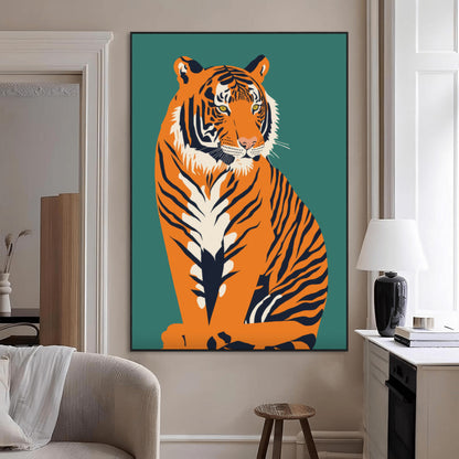 73620-MGV-CV-24X36-Tiger Wall Art – Bold Wildlife Canvas Print of Majestic Jungle Cat, Modern Animal Home Decor for Bedroom, Office, Living Room or