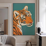 94447-MGV-CV-24X36-Tiger Portrait Wall Art – Bold Wildlife Canvas Print of Fierce Jungle Cat Face, Modern Animal Home Decor for Living Room, Office