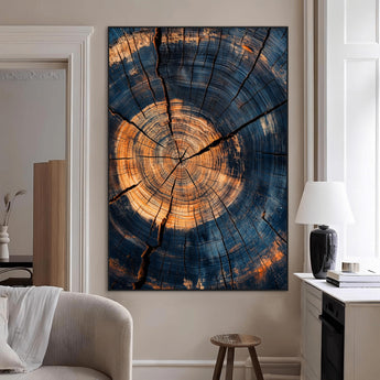 32486414-MGV-CV-24X36-Tree Rings Wall Art Canvas Print, Framed Rustic Texture Art Picture Print, Wood Grain Perfect Rustic Industrial Decor Artwork