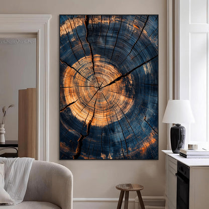 32486414-MGV-CV-24X36-Tree Rings Wall Art Canvas Print, Framed Rustic Texture Art Picture Print, Wood Grain Perfect Rustic Industrial Decor Artwork