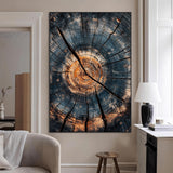 77995348-MGV-CV-24X36-Tree Rings Wall Art Canvas Print, Framed Rustic Wood Art Picture Print, Natural Texture Perfect Rustic Decor Artwork