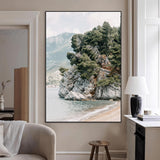 28003346-MGV-CV-24X36-Beach Trees Wall Art Canvas Print, Framed Earthy Beachside Art Picture Print, Beachside Nature Perfect Rustic Coastal Decor