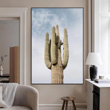 44868276-MGV-CV-24X36-Saguaro Cactus Wall Art Canvas Print, Framed Earthy Desert Art Picture Print, Warm Botanical Perfect Southwestern Boho Decor