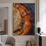 74113861-MGV-CV-24X36-Tree Ring Art Wall Art Canvas Print, Framed Rustic Wood Art Art Picture Print, Timber Wall Decor Perfect Modern Rustic Decor