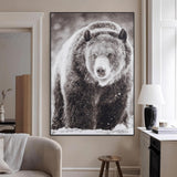 37297892-MGV-CV-24X36-Bison Portrait Wall Art Canvas Print, Framed Rustic Wall Accent Art Picture Print, Lodge Style Perfect Rustic Lodge Decor Artwork