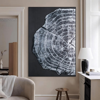 10432121-MGV-CV-24X36-Tree Ring Canvas Wall Art Canvas Print, Framed Rustic Wood Wall Art Picture Print, Botanical Tree Slice Perfect Modern Lodge Decor