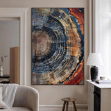 36357958-MGV-CV-24X36-Tree Ring Texture Wall Art Canvas Print, Framed Rustic Wood Decor Art Picture Print, Timber Wall Accent Perfect Rustic Farmhouse