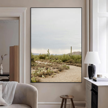 55042528-MGV-CV-24X36-Minimalist Landscape Wall Art Canvas Print, Framed Rustic Boho Canvas Art Picture Print, Earthy Tones Art Perfect Southwestern