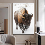 19448944-MGV-CV-24X36-Winter Wilderness Wall Art Canvas Print, Framed Brown Tones Art Picture Print, Nature Close-Up Perfect Rustic Lodge Decor Decor