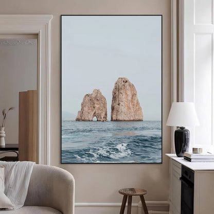 30730262-MGV-CV-24X36-Coastal Wall Art – Ocean Rock Formation Canvas Print, Dramatic Cliffs and Sea Photography Decor for Bedroom, Living Room, Office,