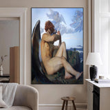 99738-MGV-CV-24X36-Fallen Angel Wall Art Canvas Print, Framed Classical Nude Art Picture Print, Renaissance Style Perfect Classical Moody Decor