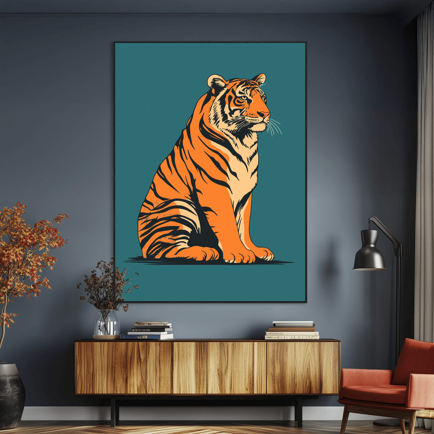 45688-MGV-CV-24X36-Tiger Wall Art – Bold Jungle Cat Canvas Print, Modern Wildlife Animal Decor for Living Room, Bedroom, Office or Nature Inspired