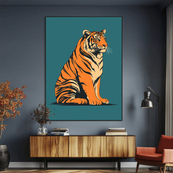 45688-MGV-CV-24X36-Tiger Wall Art – Bold Jungle Cat Canvas Print, Modern Wildlife Animal Decor for Living Room, Bedroom, Office or Nature Inspired
