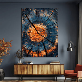 44185164-MGV-CV-24X36-Tree Rings Wall Art Canvas Print, Framed Rustic Texture Art Picture Print, Wood Grain Perfect Rustic Industrial Decor Artwork