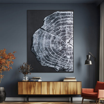 10432121-MGV-CV-24X36-Tree Ring Canvas Wall Art Canvas Print, Framed Rustic Wood Wall Art Picture Print, Botanical Tree Slice Perfect Modern Lodge Decor