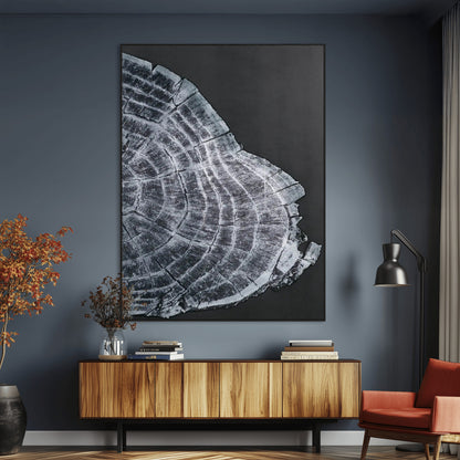 34094020-MGV-CV-24X36-Tree Ring Canvas Wall Art Canvas Print, Framed Modern Rustic Decor Art Picture Print, Botanical Tree Ring Perfect Modern Rustic